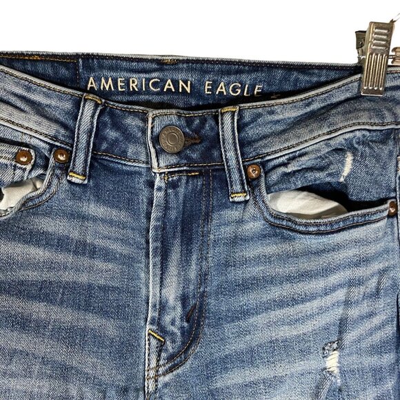 American Eagle Jeans Mens Slim Next Level Airflex Size 26 x 28 Distressed Ripped - Picture 10 of 12